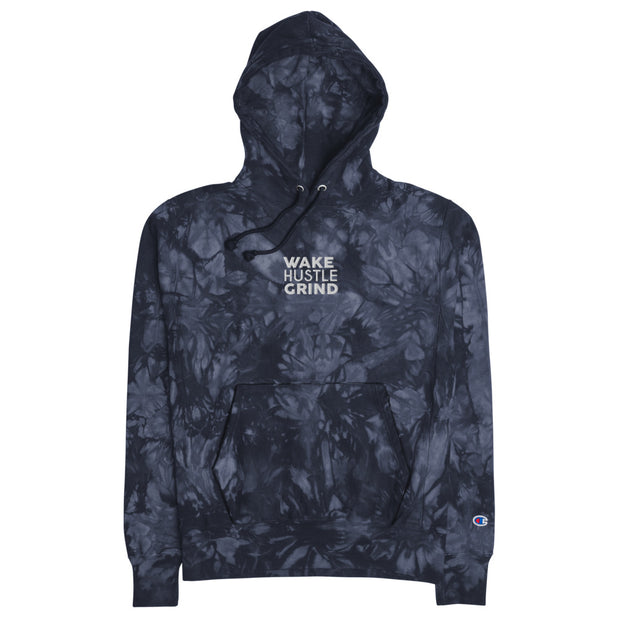 Wake Hustle Grind x Champion Collab Tie-dye hoodie